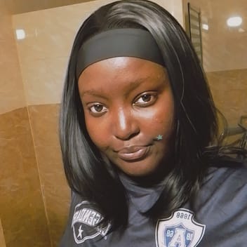 Euphy, Kenyan elder-care worker, in Riyadh