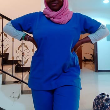 Diana, Kenyan elder-care worker, in Dammam