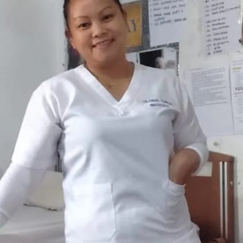 Janice, Filipino elder-care worker, in Abu Dhabi