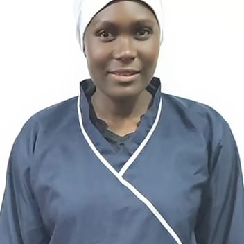 Julie, Ugandan elder-care worker, in Dammam