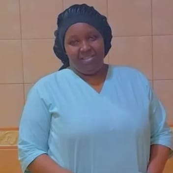 Cate, Kenyan elder-care worker, in Riyadh