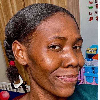 Getrude, Kenyan elder-care worker, in Saudi Arabia