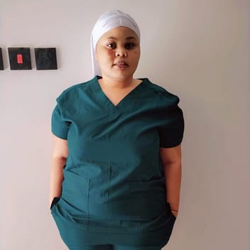 Agnes, Kenyan elder-care worker, in Riyadh