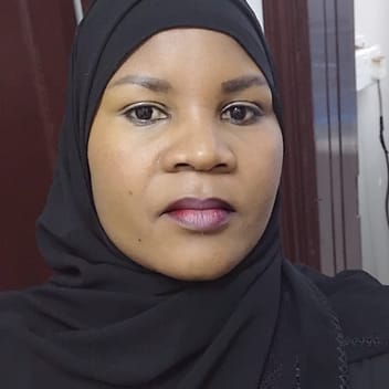 Aisha, Ugandan elder-care worker, in Dammam