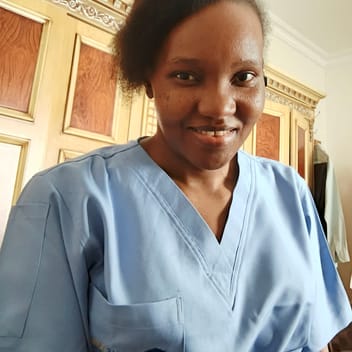 Agnes , Kenyan elder-care worker, in Saudi Arabia