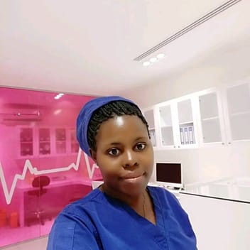 Margret, Ugandan elder-care worker, in Riyadh