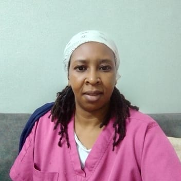 Jackline , Kenyan elder-care worker, in Saudi Arabia