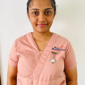Prabodha, Sri Lankan elder-care worker, in Sharjah